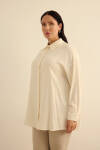 Ekru Bürümcük İp Dokulu , Viscon Keten Tunik - 3