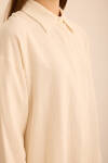 Ekru Bürümcük İp Dokulu , Viscon Keten Tunik - 5