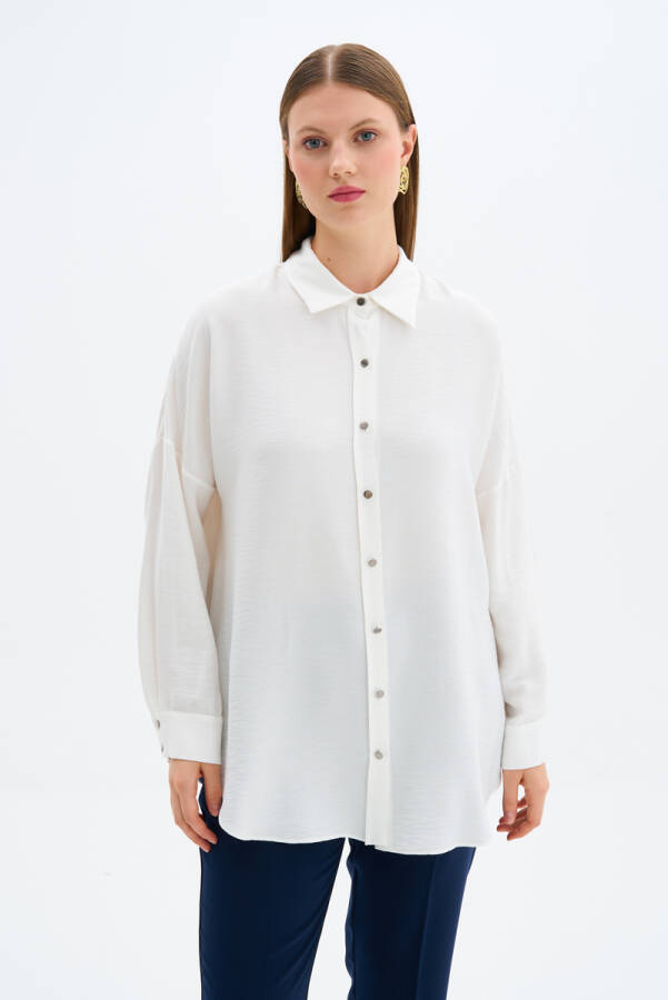 Ekru Cotton Bluz - 1