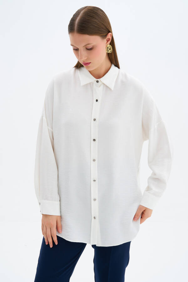 Ekru Cotton Bluz - 3