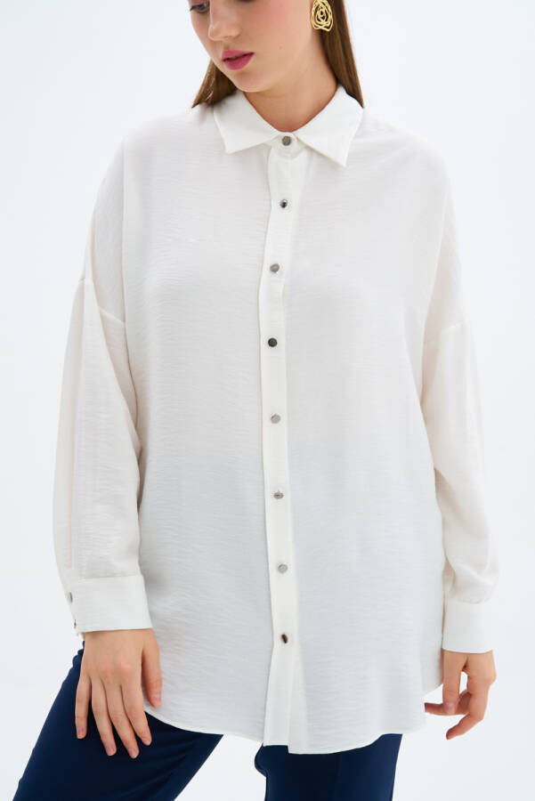 Ekru Cotton Bluz - 4