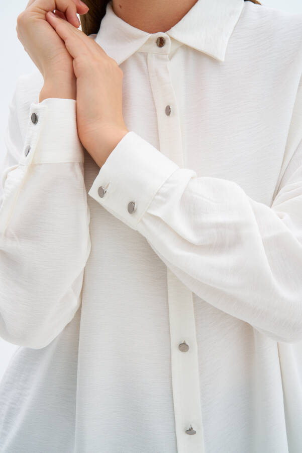 Ekru Cotton Bluz - 5