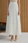 Ekru Dantel Garnili Etek - 2