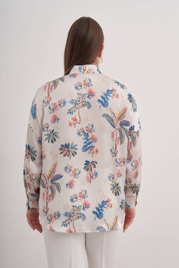 Ekru Desenli Gömlek - 6