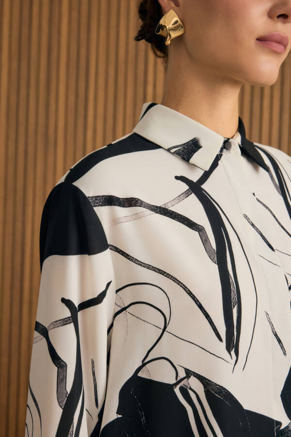 Ekru Desenli Tunik - 3