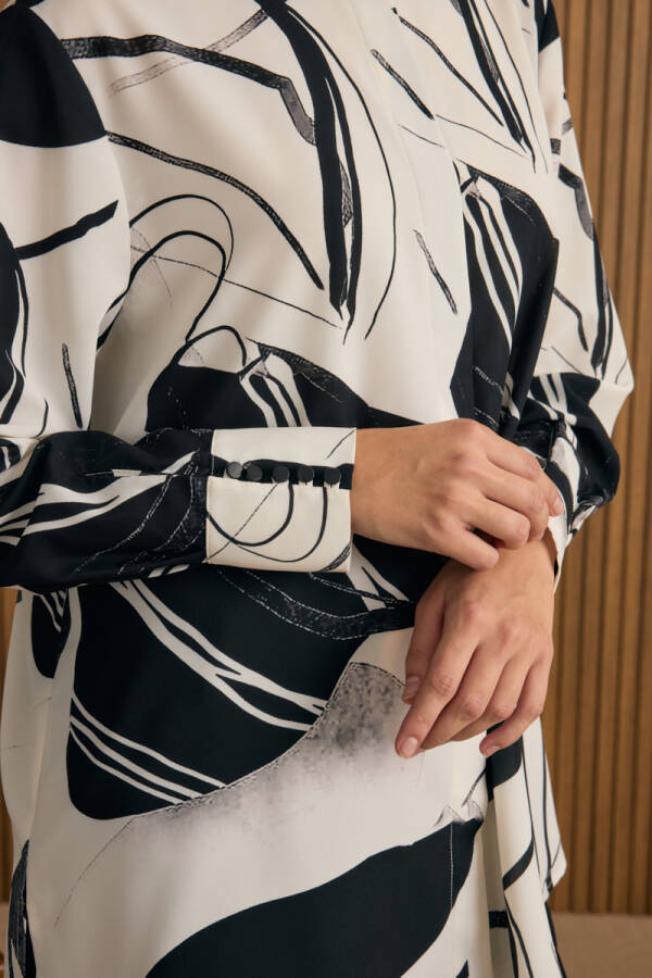 Ekru Desenli Tunik - 5