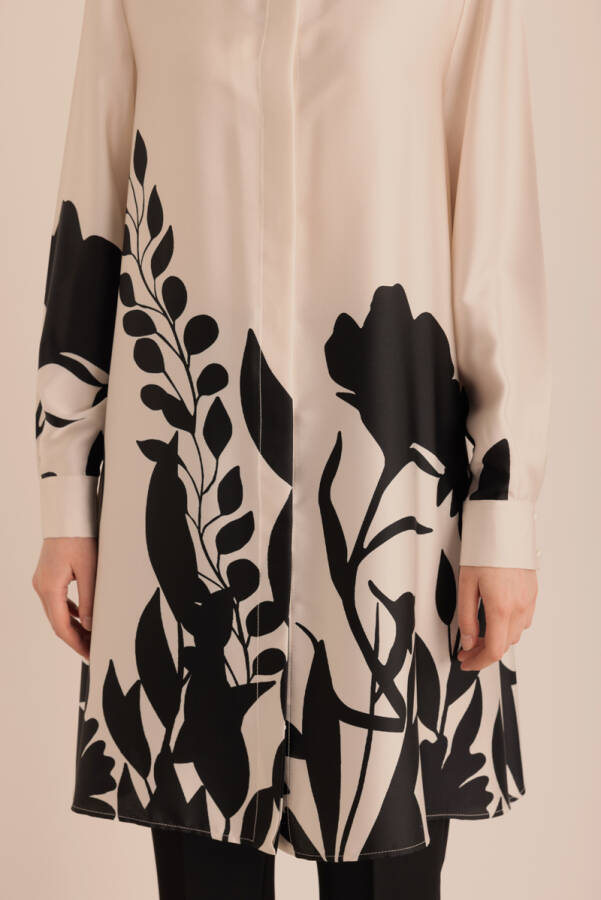 Ekru Desenli Tunik - 3