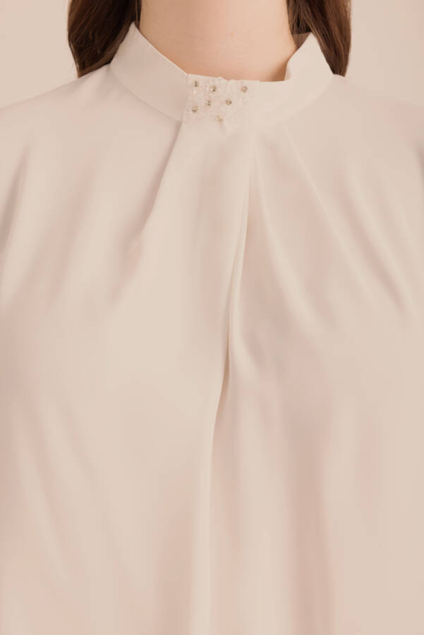 Ekru Detaylı Bluz - 3