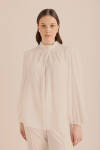 Ekru Detaylı Bluz - 4