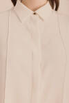 Ekru Detaylı Düğmeli Gömlek - 3