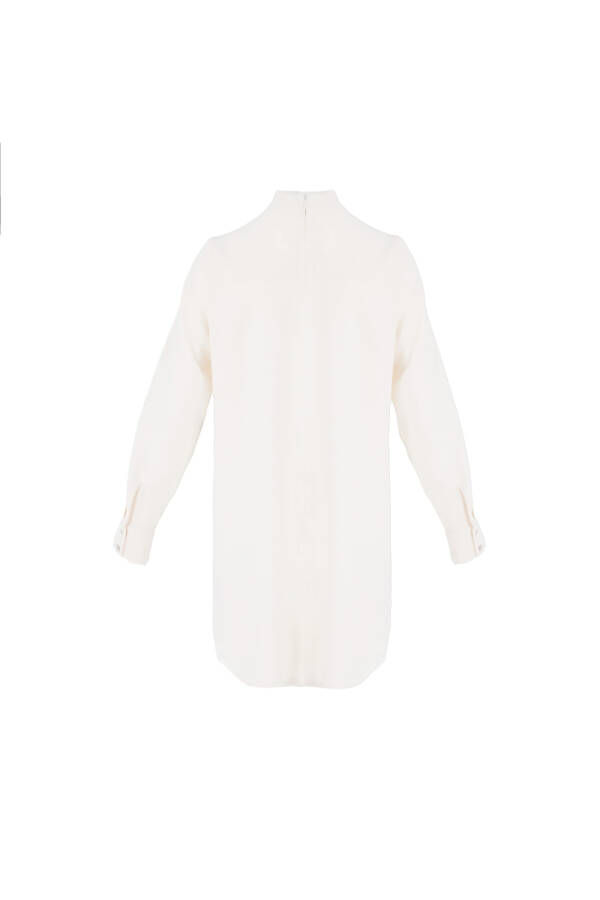 Ekru Dik Yaka Bluz - 2