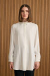 Ekru Dikiş Detaylı Tunik 