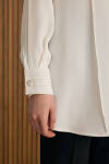 Ekru Dikiş Detaylı Tunik - 4