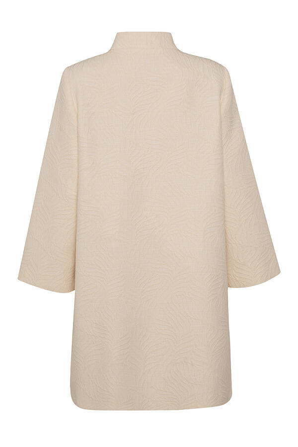 Ekru Dokulu Kumaş İşleme Detaylı Şık Kap - 3