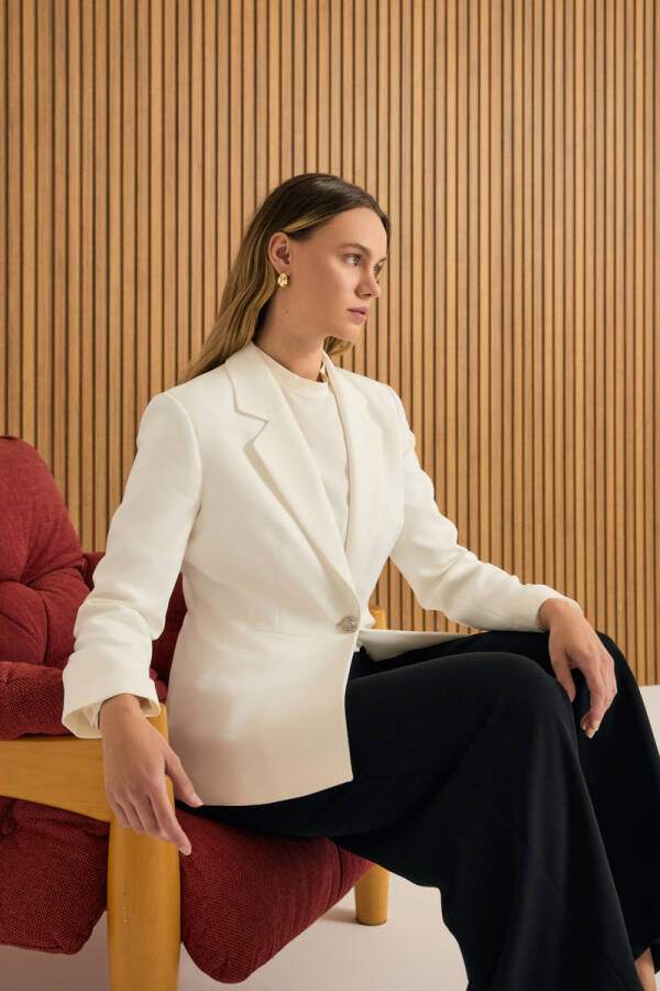 Ekru Dokuma Ceket - 3