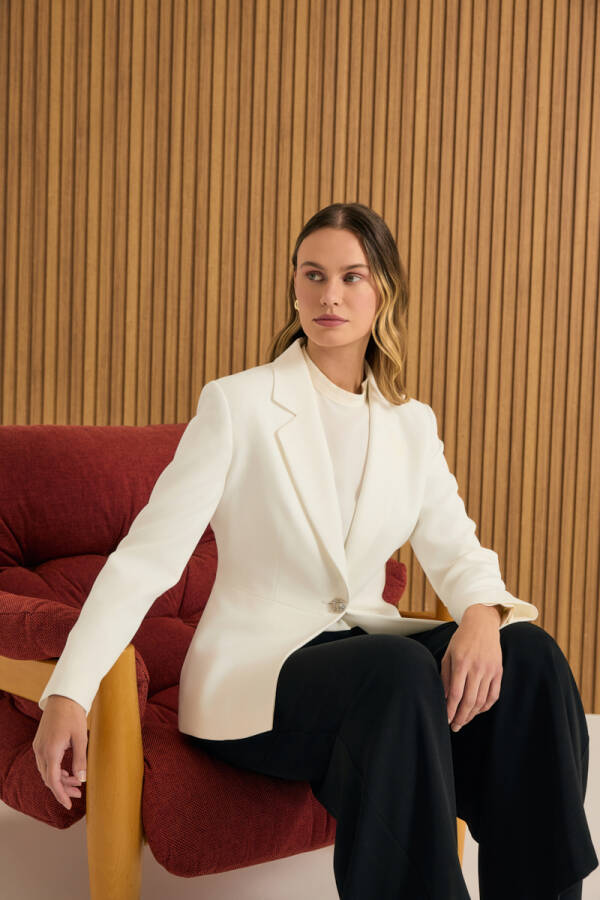 Ekru Dokuma Ceket - 6