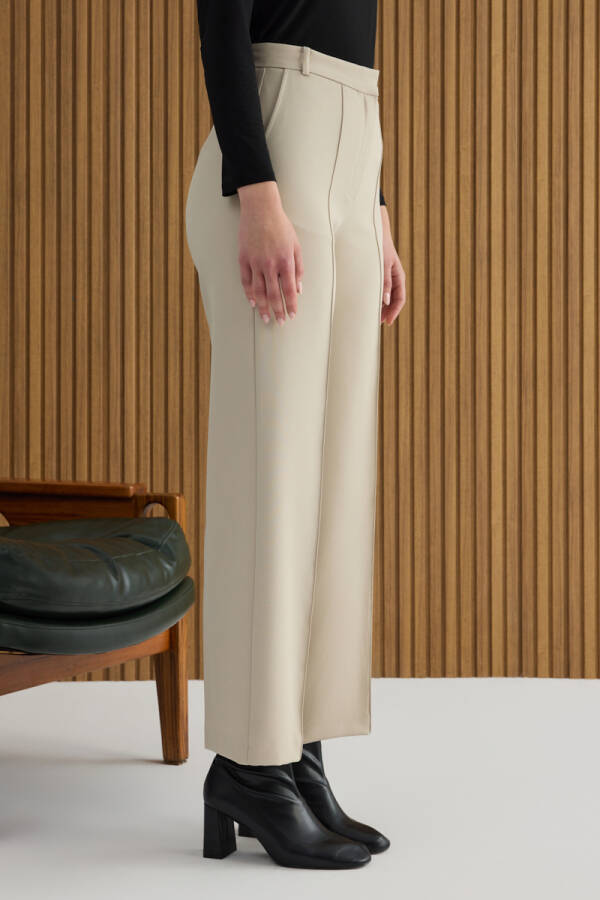 Ekru Dokuma Pantolon - 4