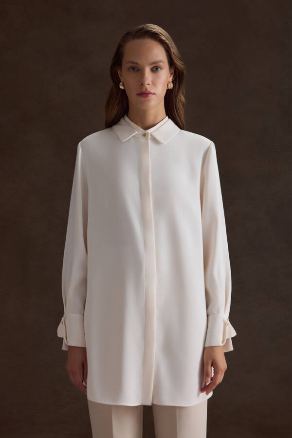 Ekru Dokuma Tunik - 1