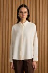 Ekru Dökümlü Bluz - 1