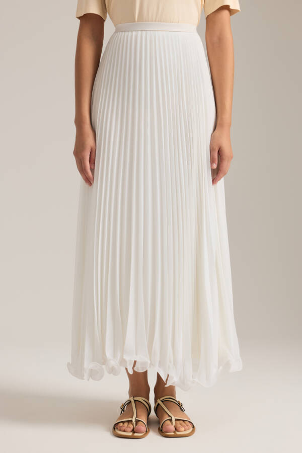 Ekru Etek Ucu Misinalı Piliseli Etek - 3