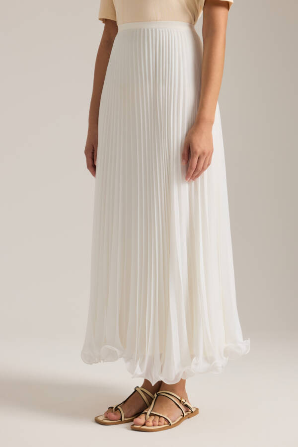 Ekru Etek Ucu Misinalı Piliseli Etek - 4