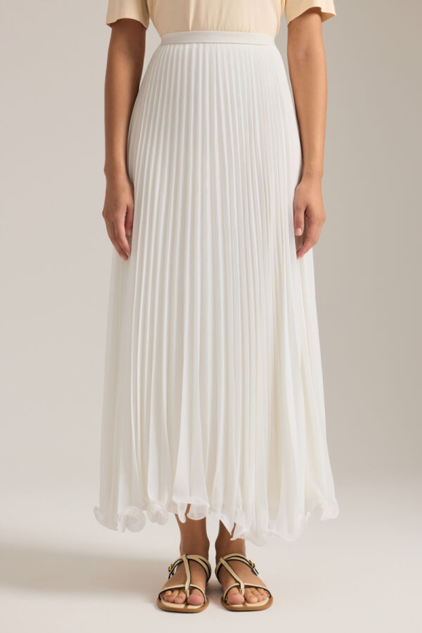 Ekru Etek Ucu Misinalı Piliseli Etek - 3