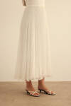 Ekru Etek Ucu Misinalı Pliseli Etek - 4