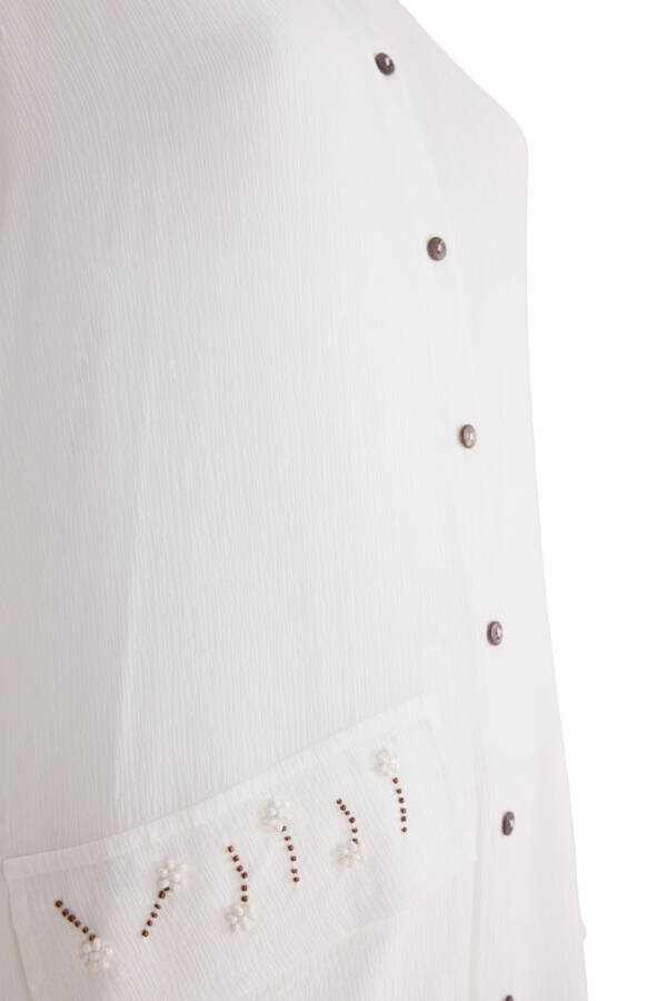 Ekru Güpür Detaylı Rahat Kesim Tunik - 2