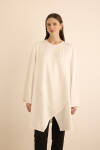 Ekru İnci İşlemeli Tunik 