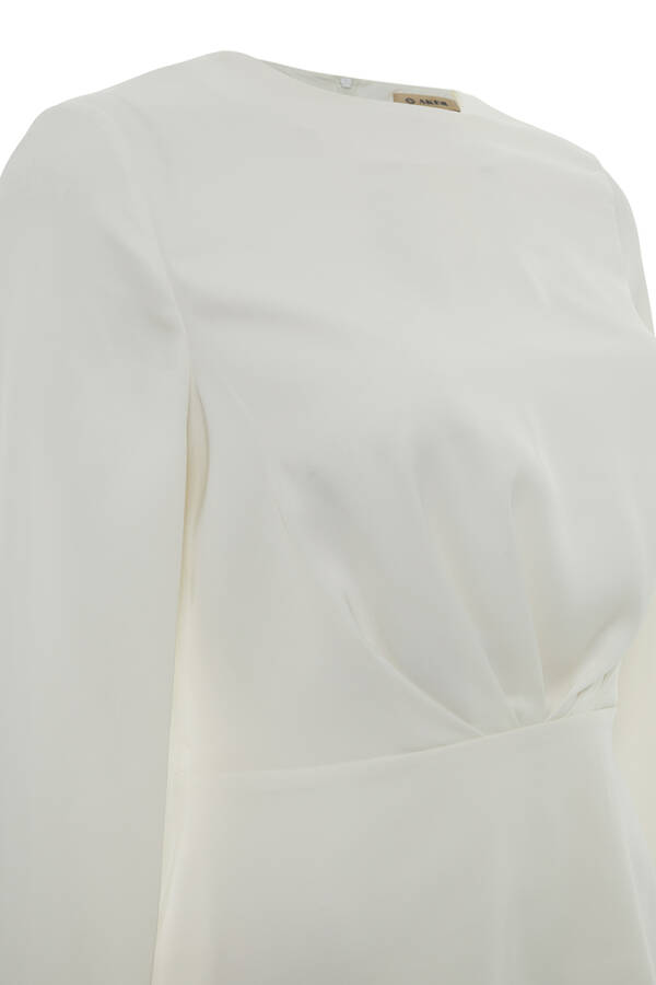 Ekru Katlama Detaylı Bluz - Aker (1)