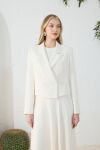 Ekru Kırlangıç Yaka Kısa Ceket - 5