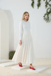 Ekru Klasik Kloş Etek - 2