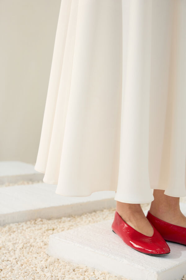 Ekru Klasik Kloş Etek - 6