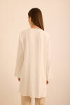 Ekru Kol Ucu Volan Detaylı Rayon Viscon Tunik - 7