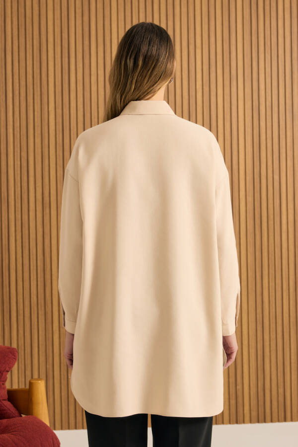 Ekru Koza Logolu Modal Tunik - 6