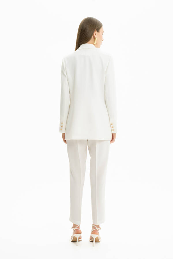 Ekru Kruvaze Ceket - 4