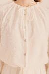 Ekru Kumaşı Püskül Detaylı Büzgülü Bluz - 3
