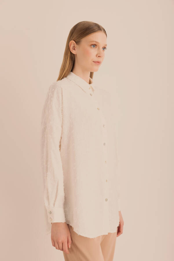 Ekru Kumaşı Püskül Detaylı Tunik - 5