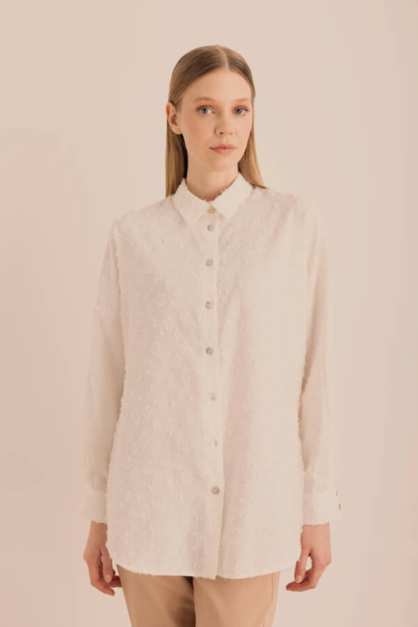 Ekru Kumaşı Püskül Detaylı Tunik - 6