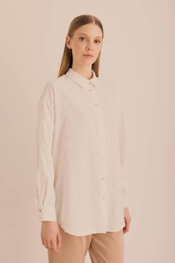 Ekru Kumaşı Püskül Detaylı Tunik - 4