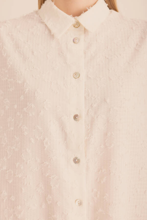 Ekru Kumaşı Püskül Detaylı Tunik - 3