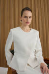 Ekru Kup Detaylı Ceket - 1