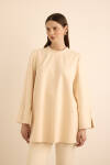 Ekru Kup Detaylı Cotton Sweatshırt - 2