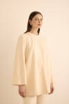 Ekru Kup Detaylı Cotton Sweatshırt - 3