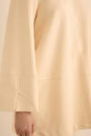 Ekru Kup Detaylı Cotton Sweatshırt - 5