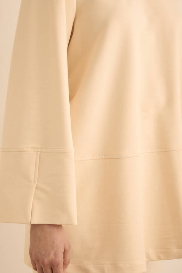 Ekru Kup Detaylı Cotton Sweatshırt - 5