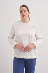 Ekru Minik Fırfır Detaylı Bluz 