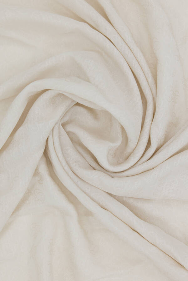 Ekru Monogram Jakar Eşarp - Aker (1)