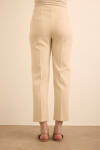 Ekru Önü Cep Detaylı Dokuma Pantolon - 5