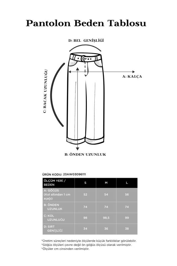 Ekru Beli Lastikli Pantolon - 7